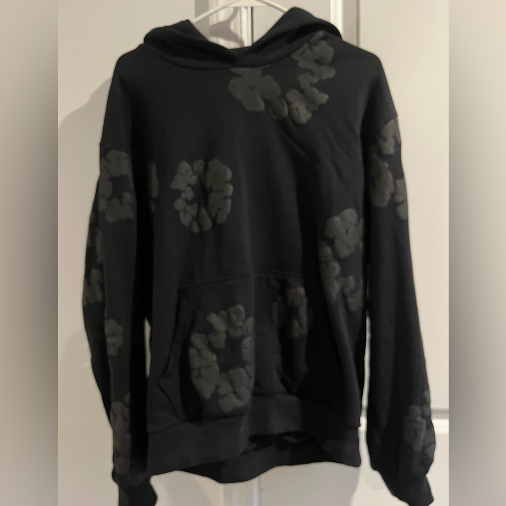 Denim Tears - Mono Cotton Wreath Zip Hoodie Black